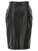 Saint Laurent Leder Midi Rock