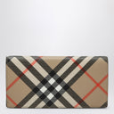 Burberry Continental Large Wallet In Check Beige