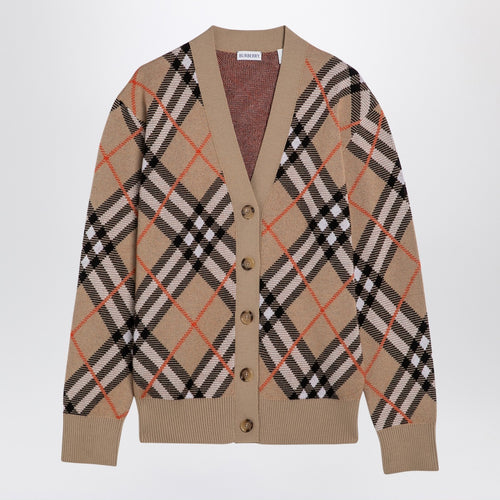Burberry Wool And Mohair Cardigan With Check Pattern