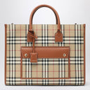 Burberry Medium Freya Tote Bag In Check Pattern