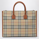 Burberry Medium Freya Tote Bag In Check Pattern