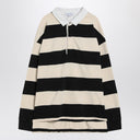 Alexander Mc Queen Striped Polo Shirt Black/Ivory