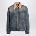 Alexander MC Queen Denim Jacke mit Wildlederkragen