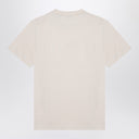 Burberry Ivory Cotton T Shirt z logo wydrukiem