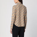 Burberry Beige Button Down Shirt With Check Pattern