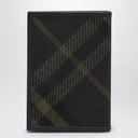 حافظة بطاقات بربري قابلة للطي باللون الأسود مع نقش المربعات