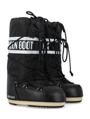 Zapatos planos de bota de luna negra