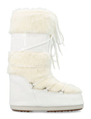 Chaussures plates de la chaussure de lune blanches