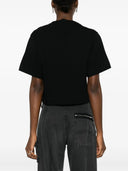 Off White Big Logo Bookish Crop Tee Black White