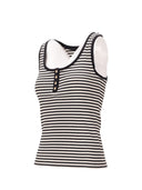 Anine Bing Alessia Tank Cream And Black Stripe