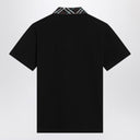 Burberry Black Polo Shirt With Check Collar