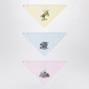 Burberry Set van drie gekleurde katoenen slabbetjes