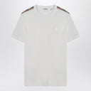Burberry White T -skjorte med sjekkmønstret stripe