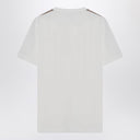 Burberry White T -skjorte med sjekkmønstret stripe