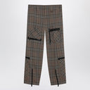 Burberry Cargo Pants Check Pattern In Silk Blend