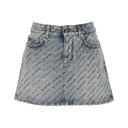Balenciaga Logo Print Denim Rock