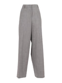 Fabiana Filippi Pantalone Ampi Alla Caviglia In Frescolana Color Roccia Melange