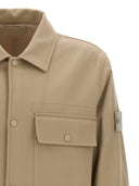 Stone Island Logo Badge Wool Overshirt