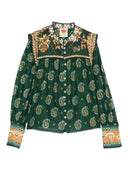 Farm Rio Tayla Green Blouse