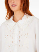 Farm Rio Off White Embroidered Long Sleeve Shirt