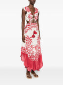 Farm Rio Guanacaste Sand Cut Out Sleeveless Midi Dress