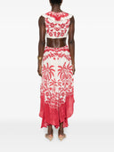 Farm Rio Guanacaste Sand Cut Out Sleeveless Midi Dress