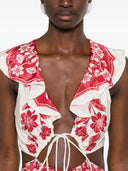 Farm Rio Guanacaste Sand Cut Out Sleeveless Midi Dress