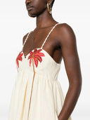 Farm Rio Coconut Tree Embroidered Mini Dress