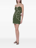 Farm Rio Green Wavy Cutouts Mini Dress