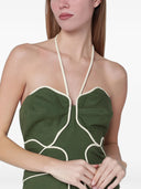 Farm Rio Green Wavy Cutouts Mini Dress