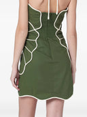 Farm Rio Green Wavy Cutouts Mini Dress