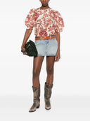 Farm Rio Flowerful Birds Beige Blouse