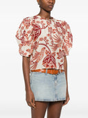 Farm Rio Flowerful Birds Beige Blouse