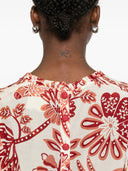 Farm Rio Flowerful Birds Beige Blouse