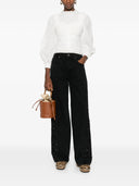 Farm Rio Off White Long Sleeve Crochet Blouse