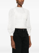 Farm Rio Off White Long Sleeve Crochet Blouse