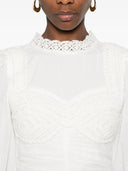 Farm Rio Off White Long Sleeve Crochet Blouse