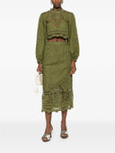 Farm Rio Majestic Garden Green Richelieu Blouse