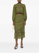Farm Rio Majestic Garden Green Richelieu Skirt