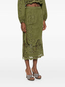 Farm Rio Majestic Garden Green Richelieu Skirt