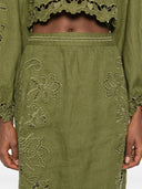 Farm Rio Majestic Garden Green Richelieu Skirt