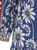 Farm Rio Luna Blue Long Sleeve Mini Dress
