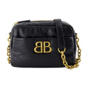 Monaco Camera Xs Crossbody Balenciaga Leather Black