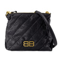 Zmiażdż szargna worka na ramię Balenciaga Black