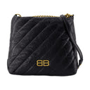 Crush M Shoulder Bag Balenciaga Leather Black