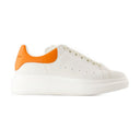 Zapatillas de gran tamaño Alexander Mc Queen Leather White/Orange