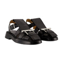 T bar sandales alexander mc queen cuir noir