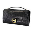 Hourglass Clutch Balenciaga Leather Black