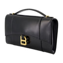 Sanduhr -Kupplung Balenciaga Leder schwarz
