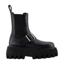 Bottes de la cheville haute Alexander McQueen Leather noir